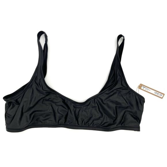 Skims Shine Swim Scoop Neck Bikini Bra Top Plus Size 3x Onyx Black BRAND NEW NWT - Picture 1 of 7